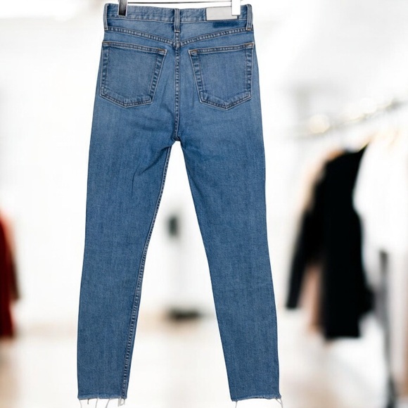 ♥️RE/DONE Originals Skinny Jeans Raw Hem Cotton | Size 27 - Picture 3 of 9